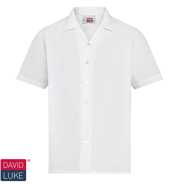 CS Girls Short Sleeve White Revere Collar Blouse (2 per pack)