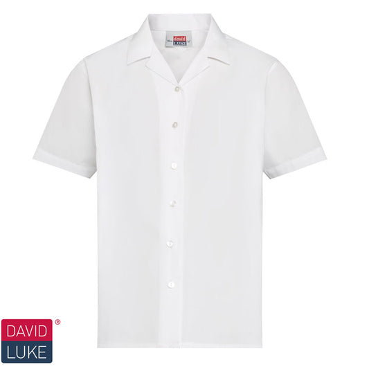 CS Girls Short Sleeve White Revere Collar Blouse (2 per pack)